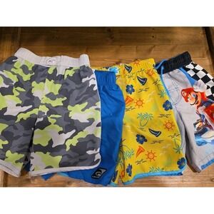 Lot of 5, Size 4 Boy Swimming Clothes, 4 Trunks‎ & 1 Top Mario